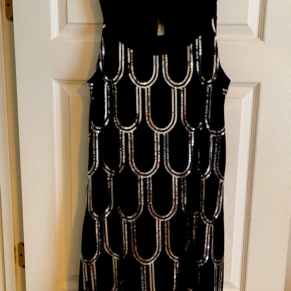 Black and silver sequin Sleeveless dress